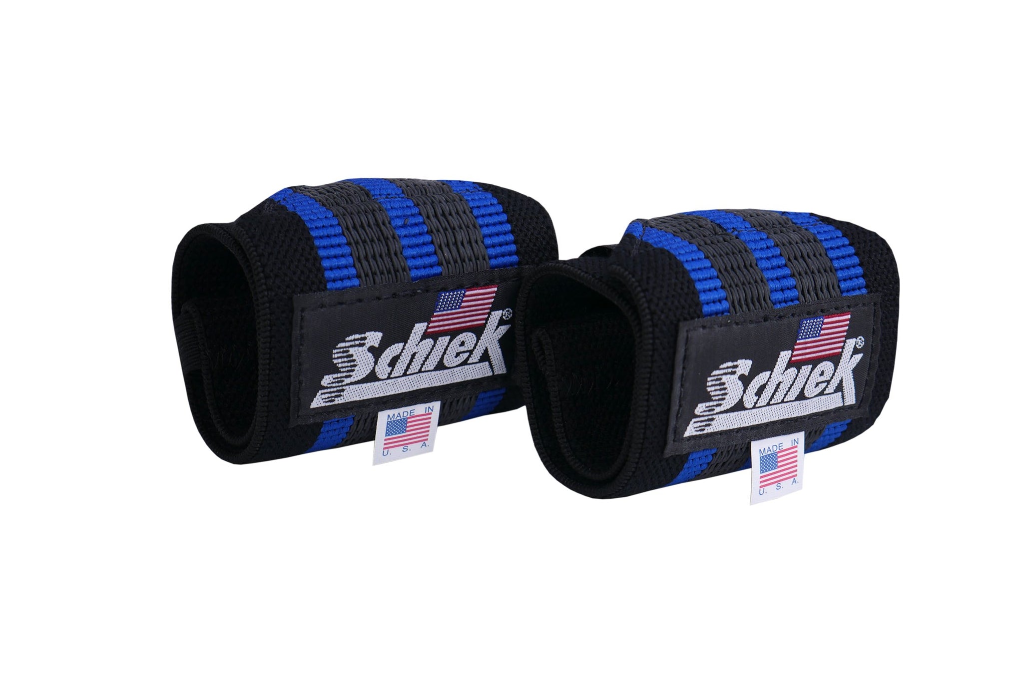 Blue and Black Schiek Blue Line Heavy Duty Wrist Wraps <black>